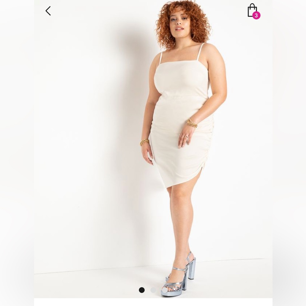 NEW Eloquii Slip dress in cream